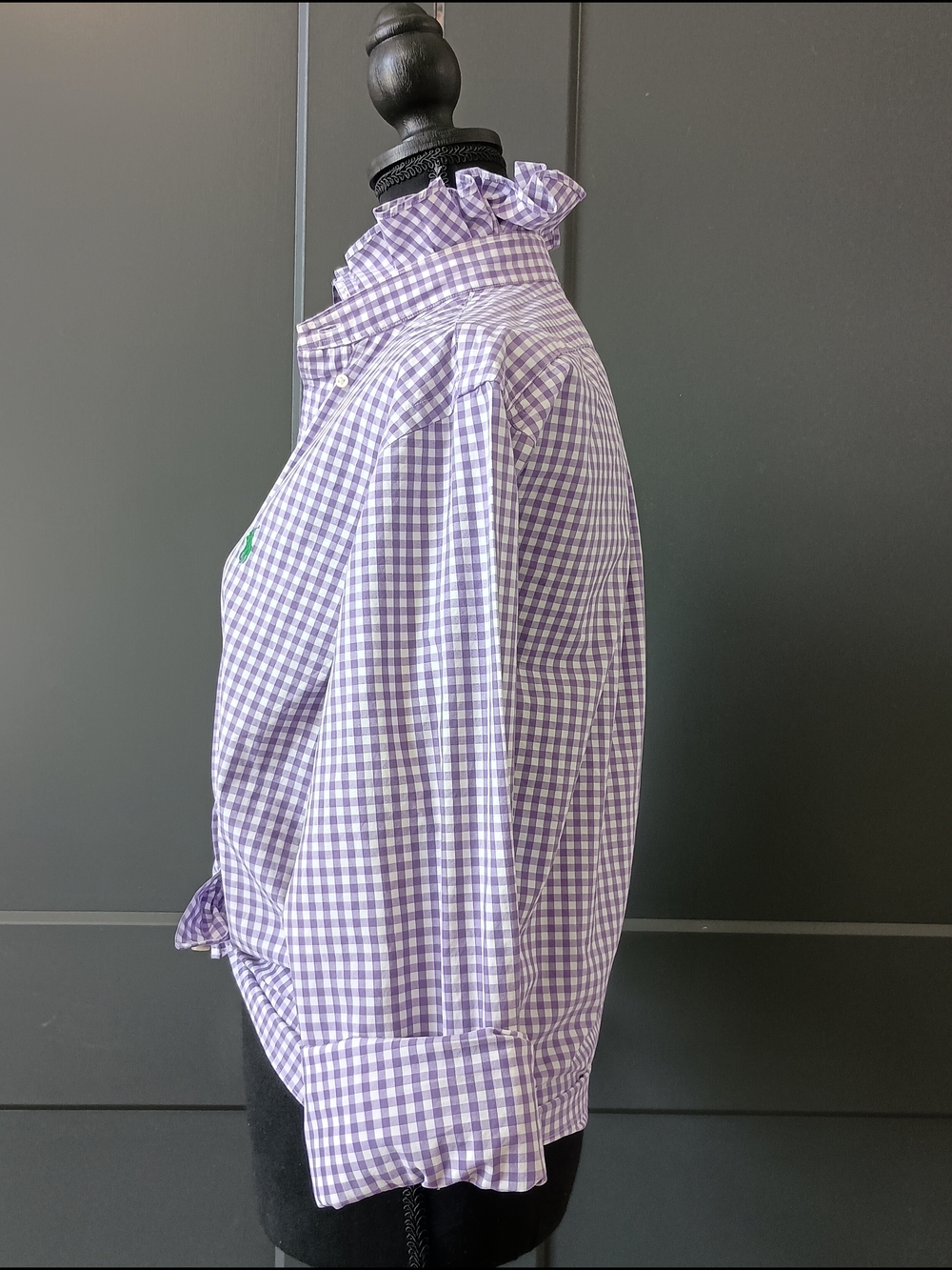 Upcycled Women's Ralph Lauren Ruffled Collar Shirt #051 - Picture 4 of 10